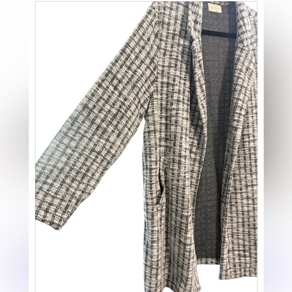 Melloday Tweed Open Front Jacket Blazer Shacket Pockets - Picture 7 of 9